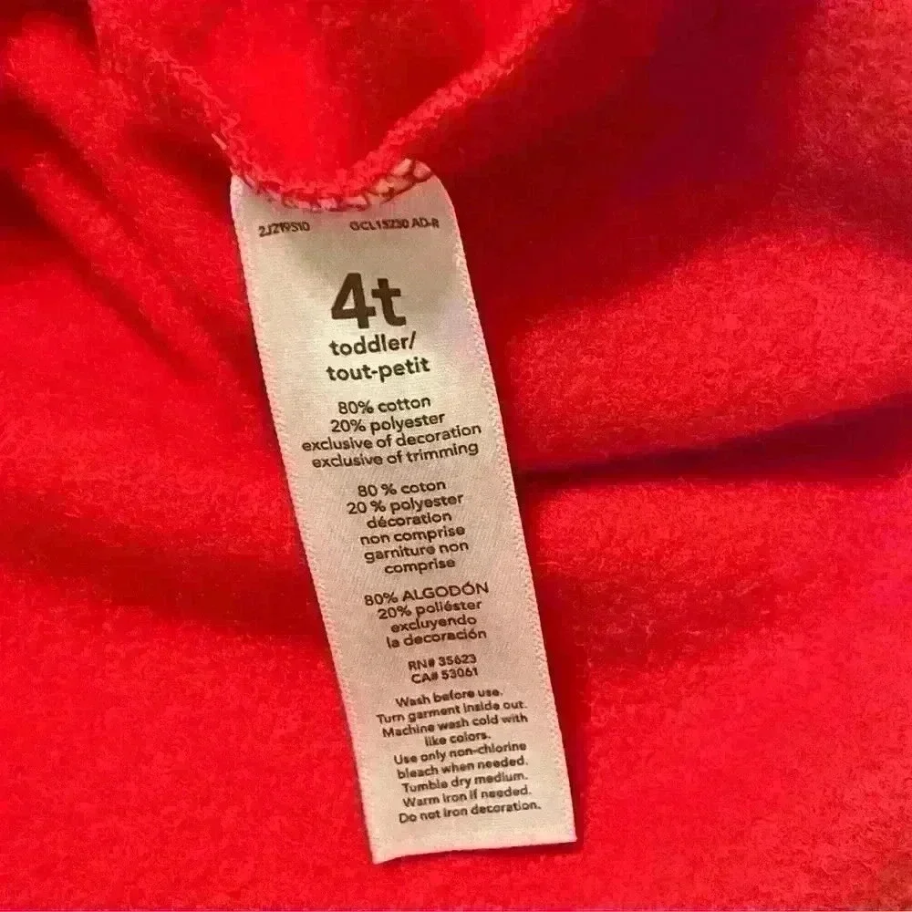 Carters Boys Quarter Zip Fleece Pullover Red Christmas 4T Fox Accent